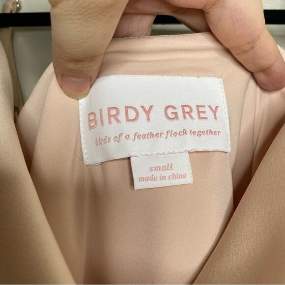 Birdy Grey Taupe Lisa Satin Midi Dress Small - Picture 4 of 8